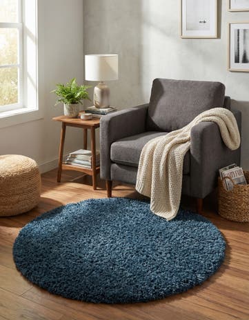 Dblue Zermatt Shag Round Rug