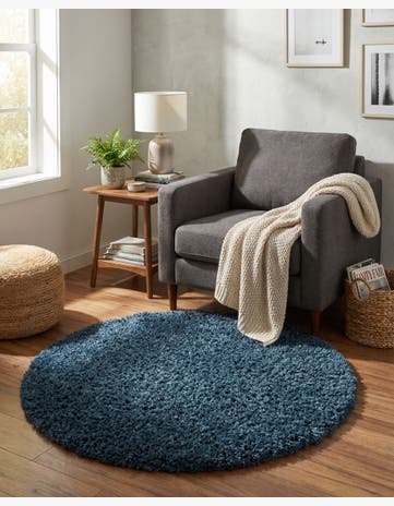 Dblue Zermatt Shag Round Rug