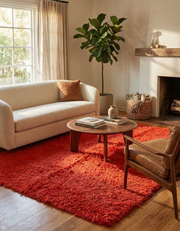 5' 7 x 8' Hand Knotted Moroccan Wool Rug