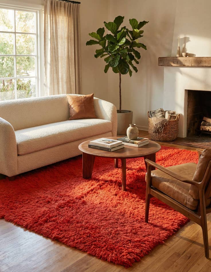 Detail image of 5' 7 x 8'  Hand Knotted Moroccan Wool Rug