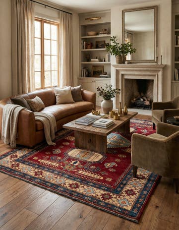 5' 11 x 8' 8 Hand Knotted Kazak Wool Rug