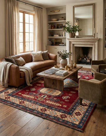 5' 11 x 8' 8 Hand Knotted Kazak Wool Rug