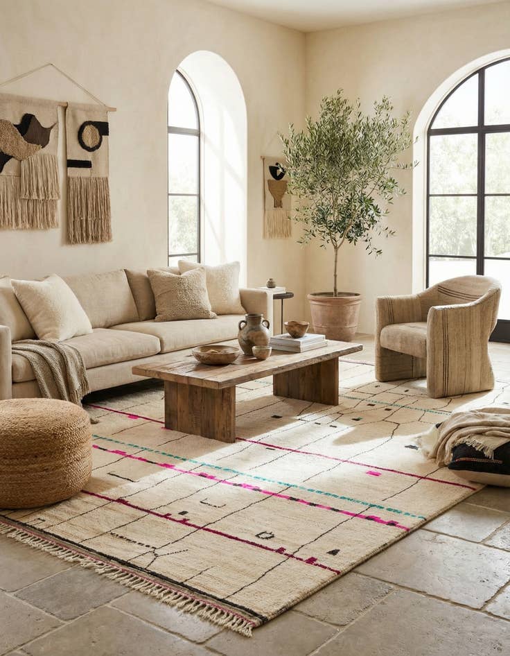 Detail image of  12' x 16' 4  Hand Knotted Moroccan Wool Rug