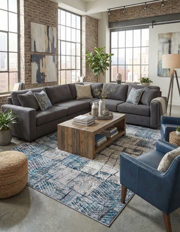 Gray Blue Valencia Rug