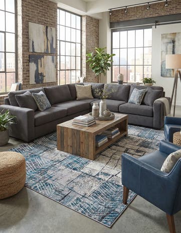 Gray Blue Valencia Rug