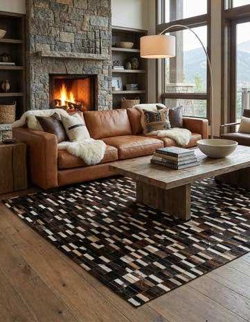 5' 1 x 8' Cowhide - Patchwork Rug