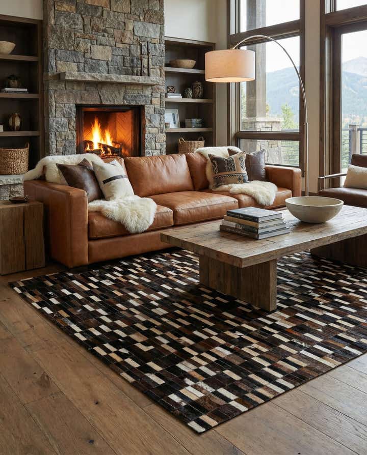 5' 1 x 8' Cowhide - Patchwork Rug