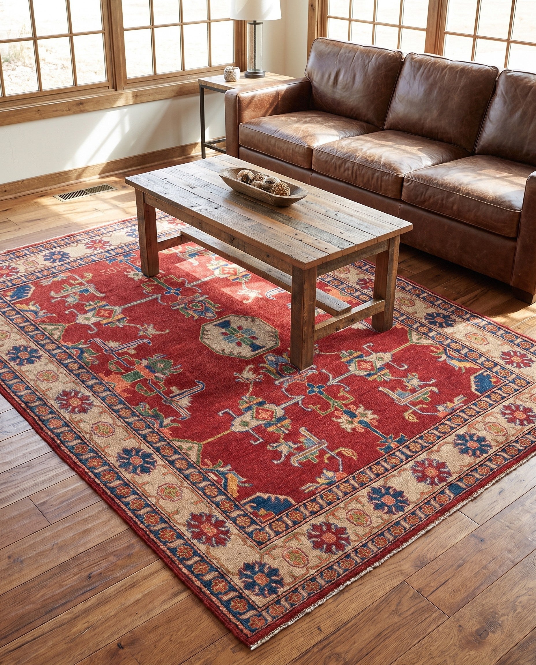 5' 9 x 8' 2 Hand Knotted Kazak Rug