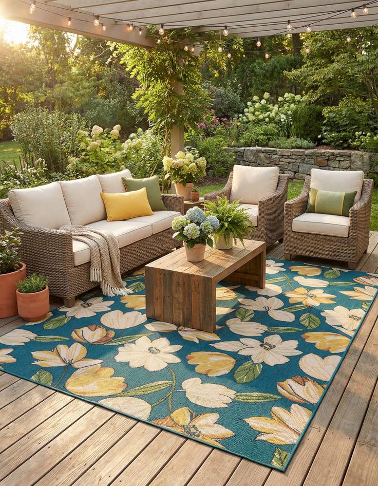 Detail image of 9' x 12'  Washable Baja Indoor / Outdoor Rug