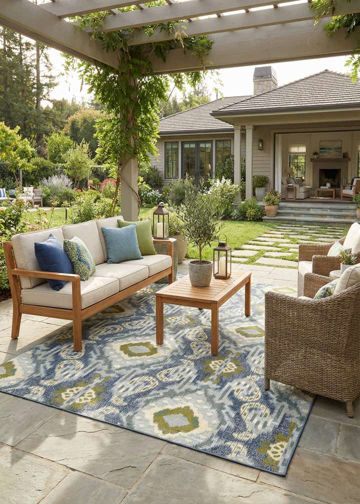 8' x 11' 4 Easy-Clean Modern Indoor / Outdoor Rug