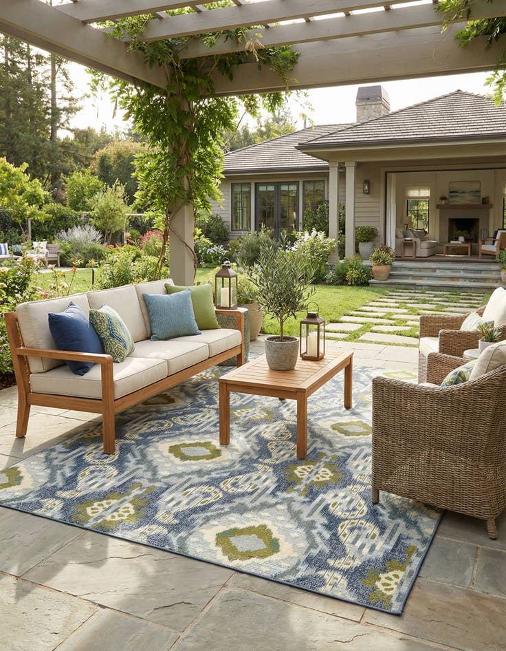 Detail image of 8' x 11' 4  Washable Modern Indoor / Outdoor Rug