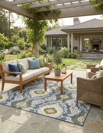 8' x 11' 4 Easy-Clean Modern Indoor / Outdoor Rug