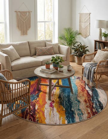 7' 10 x 7' 10 Washable Haerfest Round Rug