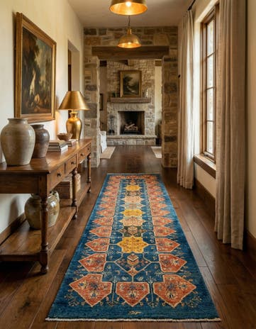 3' x 9' 4 Luribaft Wool Runner Rug