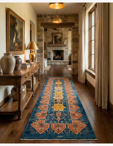 3' x 9' 4 Luribaft Wool Runner Rug