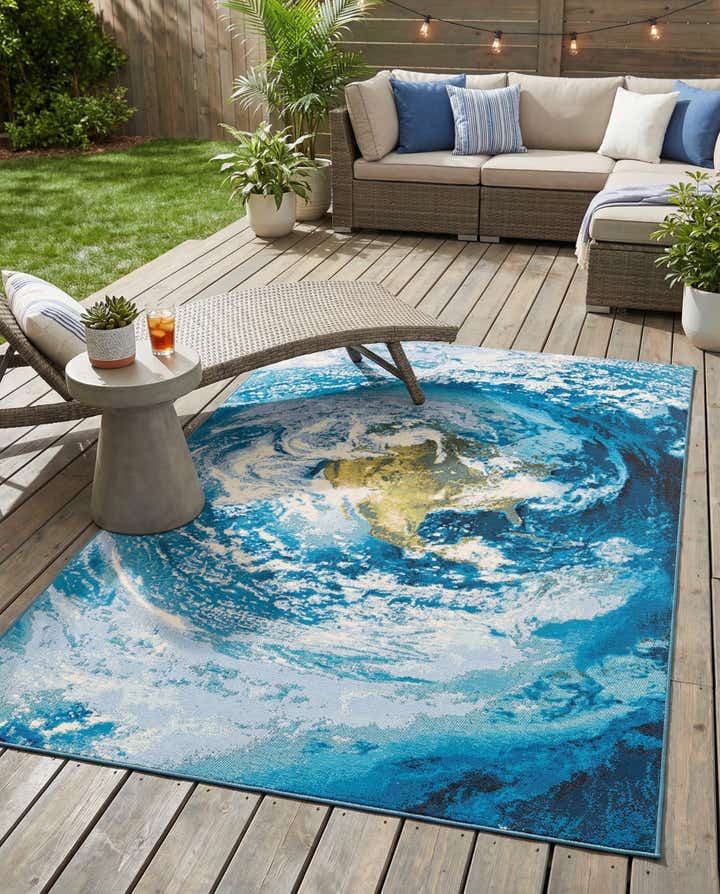 5' 3 x 8' Easy-Clean Modern Indoor / Outdoor Rug