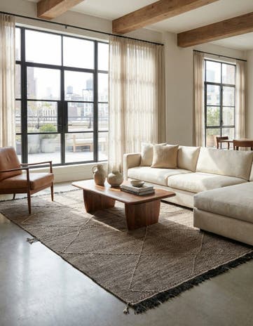 6' x 7' 8 Hand Woven Kilim Modern Wool Rug