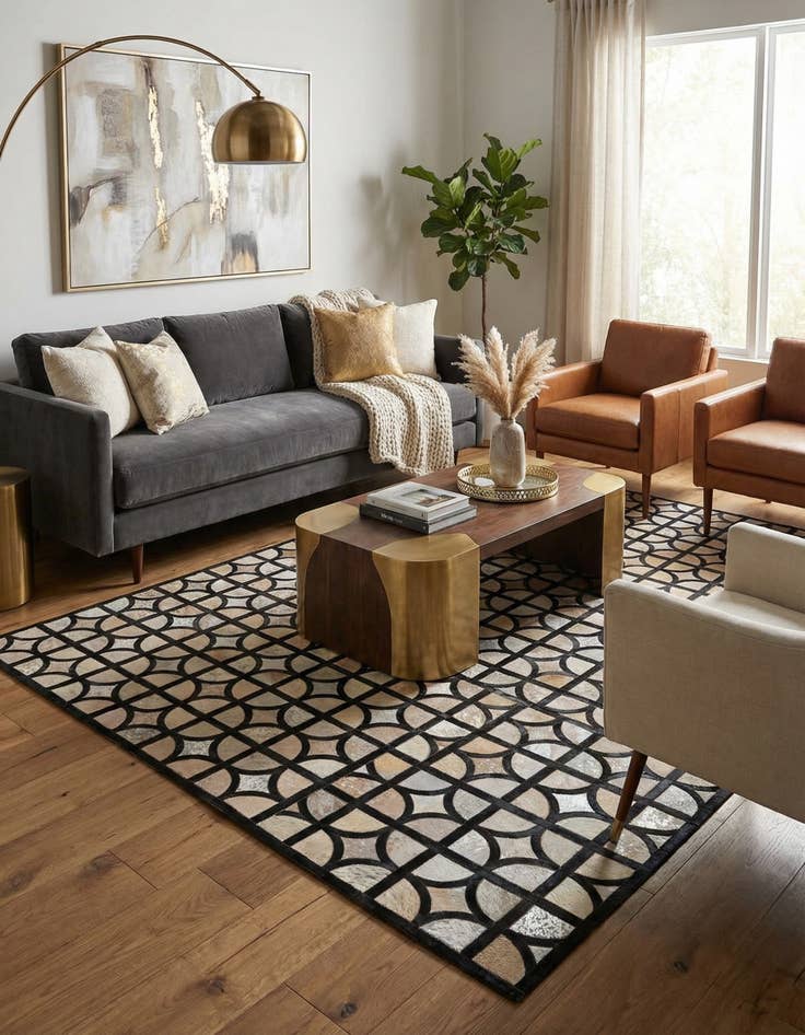 Detail image of  5' 3 x 7' 6 Cowhide Rug