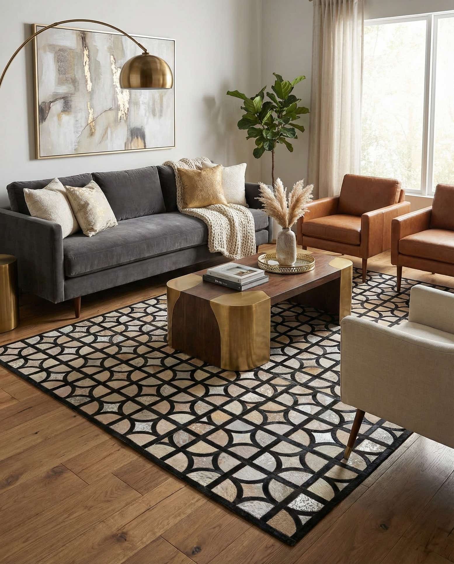 5' 3 x 7' 6 Cowhide Rug