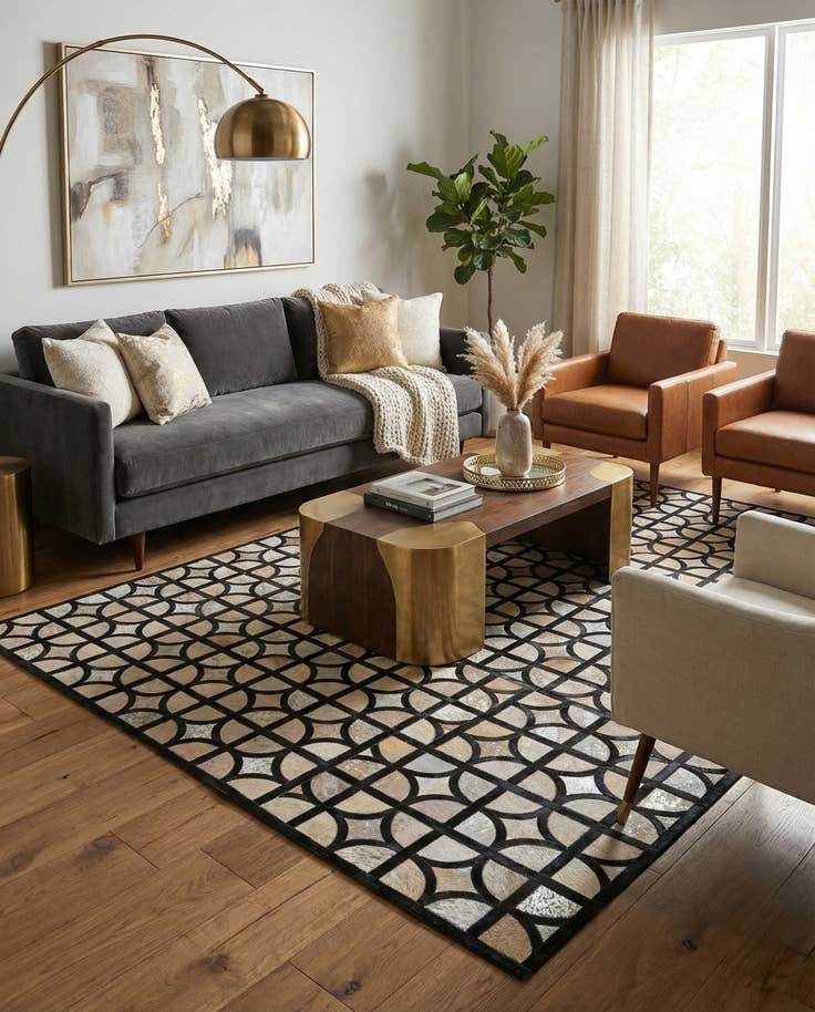Detail image of 5' 3 x 7' 6 Cowhide Rug