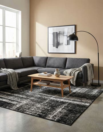 Black Laguna Square Rug
