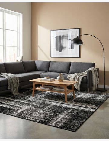 Black Laguna Square Rug