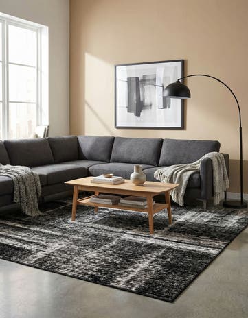 Black Laguna Square Rug