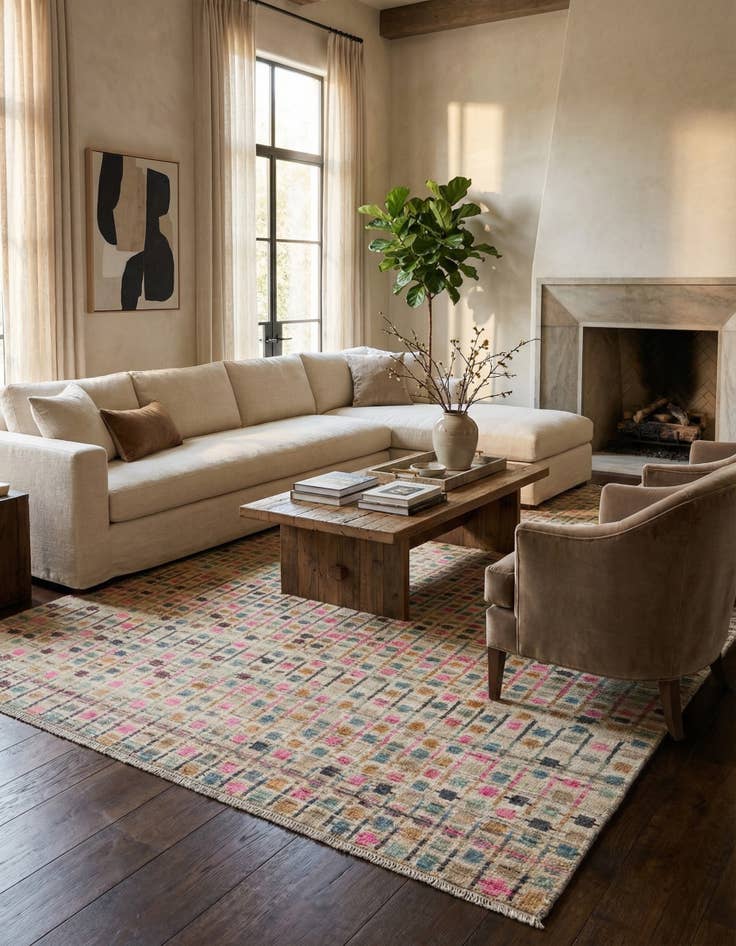 Detail image of 9' 1 x 11' 11  Hand Knotted Darya Wool Rug