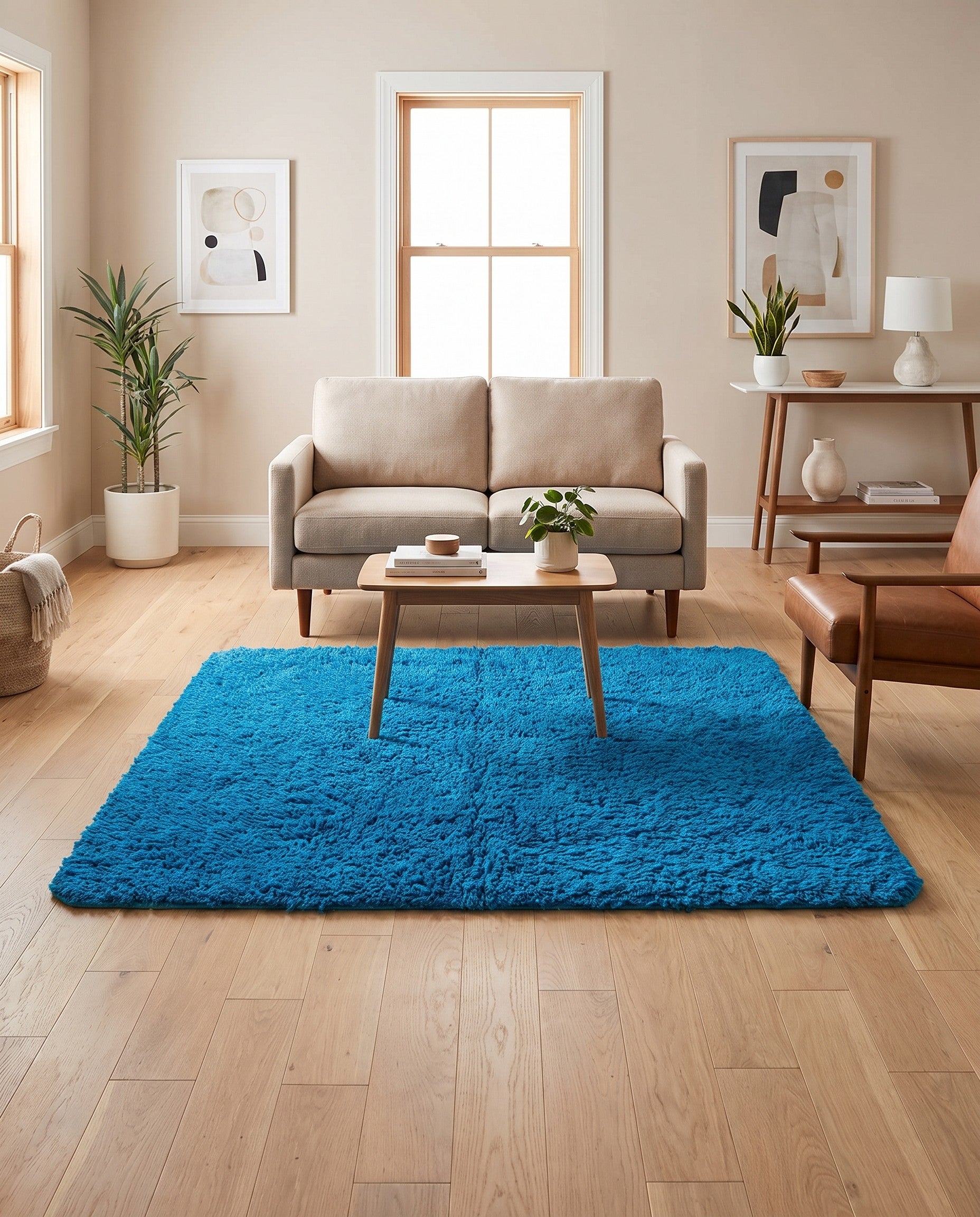 5' 7 x 6' Hand Knotted Moroccan Wool Square Rug