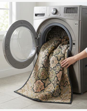 Blue and Green Kamala Washable Rug