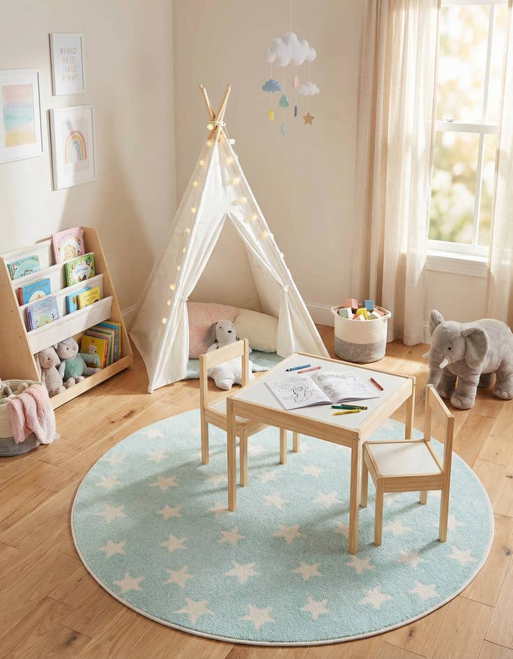 Detail image of 5' x 5' Whimsy Kids Round Rug