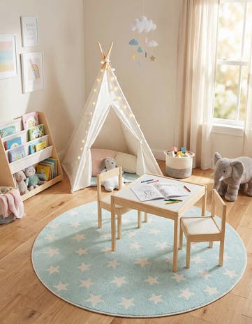5' x 5' Whimsy Kids Round Rug