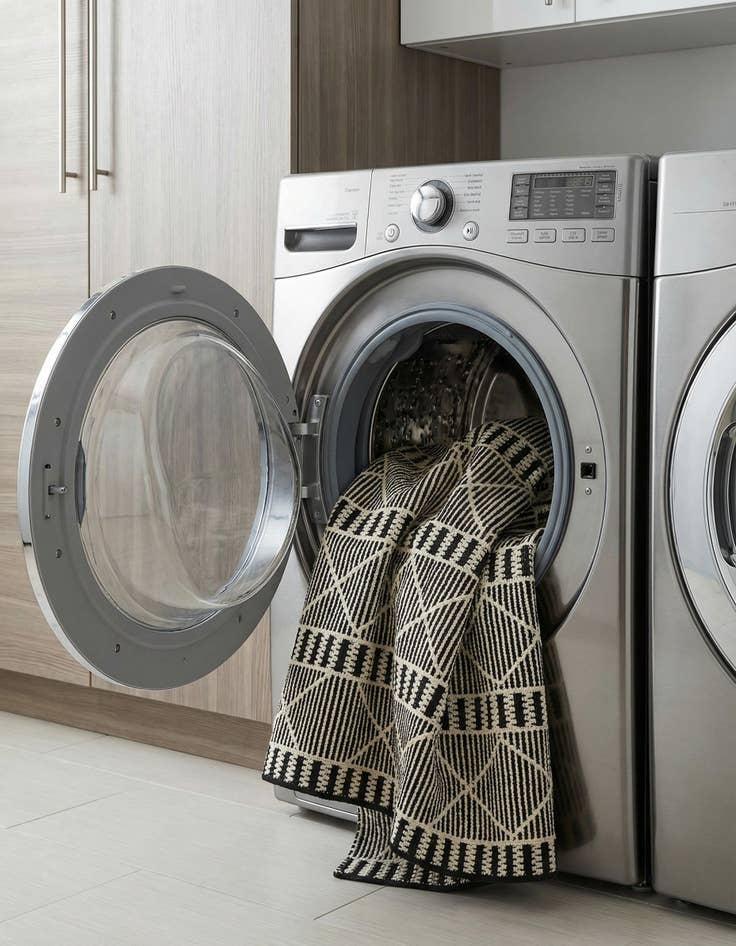 Detail image of  7' 10 x 7' 10  Washable Lattice Indoor / Outdoor Square Rug