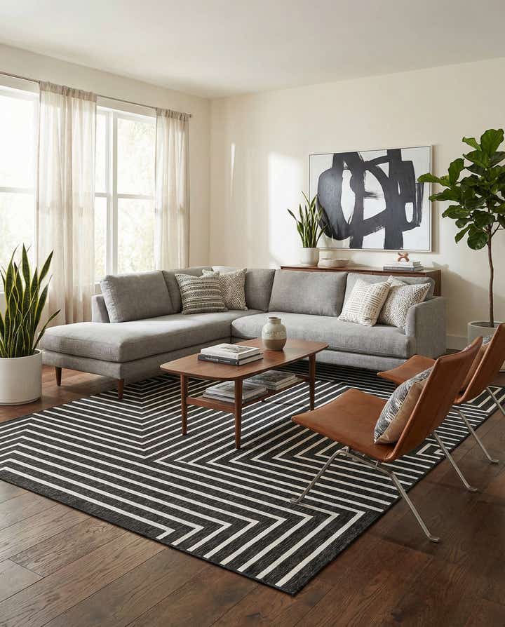9' x 12' Easy-Clean Modern Indoor / Outdoor Rug