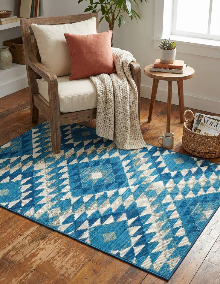 Detail image of 2' x 3'  Washable Southwestern Indoor / Outdoor Rug