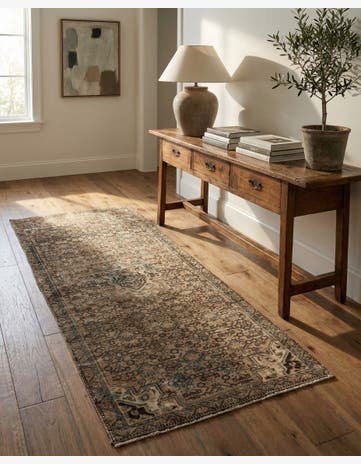 4' x 9' Hand Knotted Ultra Vintage Persian Wool Runner Rug