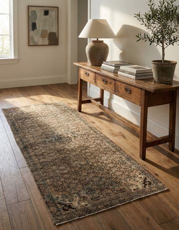 4' x 9' Hand Knotted Ultra Vintage Persian Wool Runner Rug