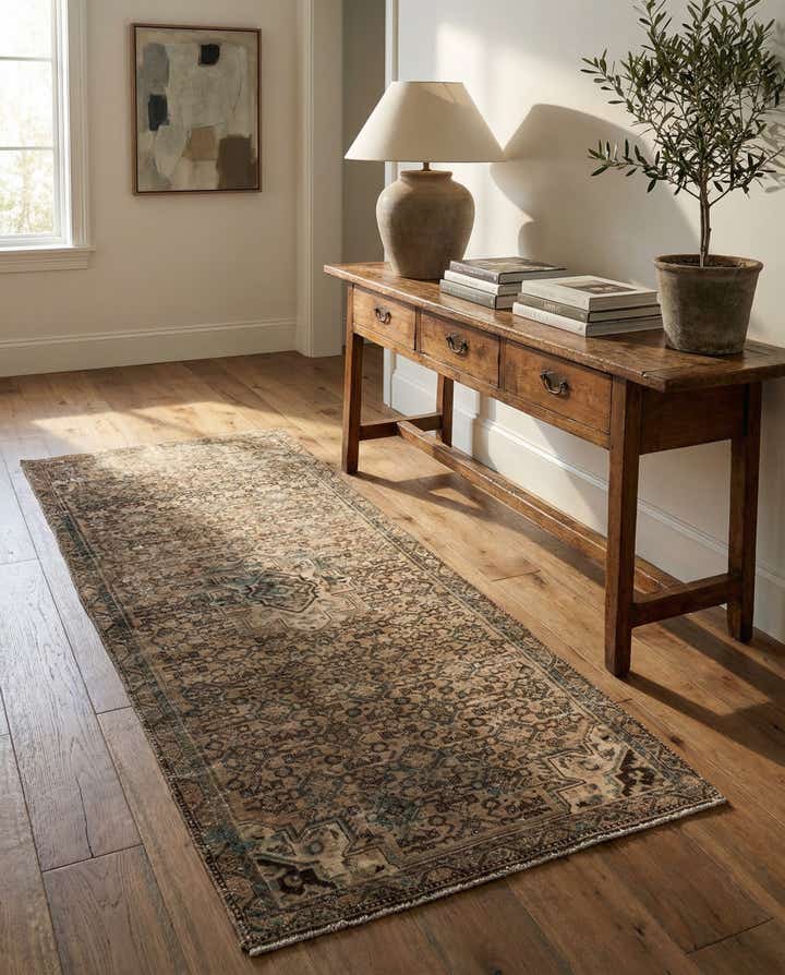 4' x 9' Hand Knotted Ultra Vintage Persian Wool Runner Rug