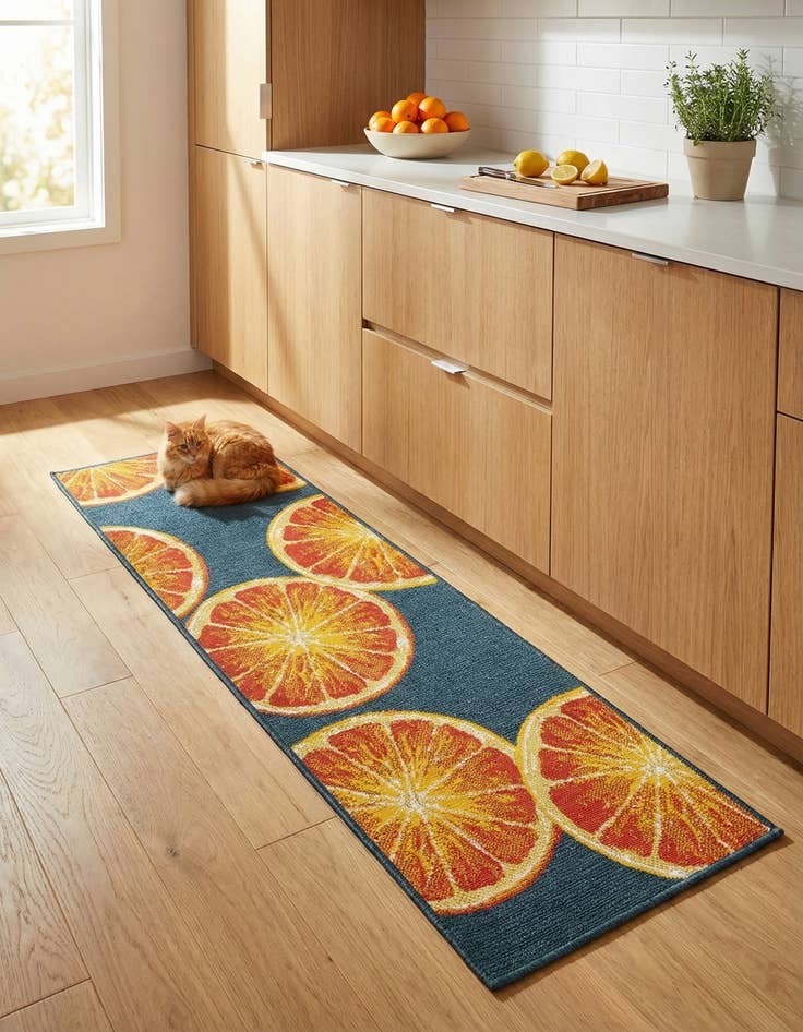 Detail image of 2' x 6' Easy-Clean Modern Indoor / Outdoor Runner Rug