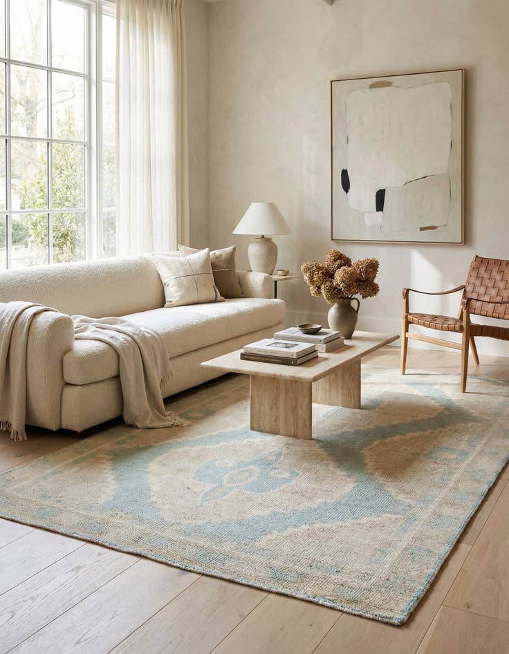 Detail image of 6' 5 x 9' 7  Hand Knotted Ultra Vintage Persian Wool Rug