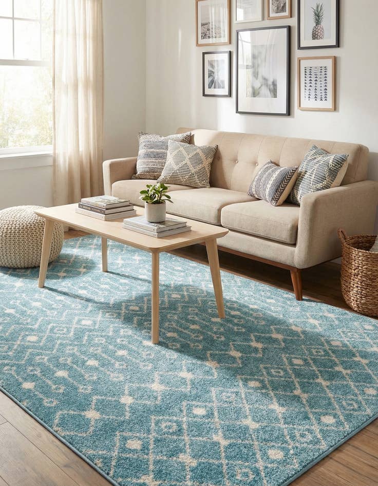 Detail image of 5' 3 x 8' Moroccan Trellis Rug