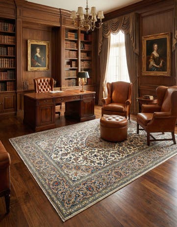 6' 8 x 10' Kashan Wool Rug