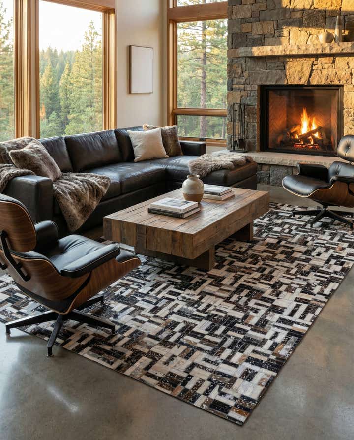 4' 11 x 7' 10 Cowhide - Patchwork Rug