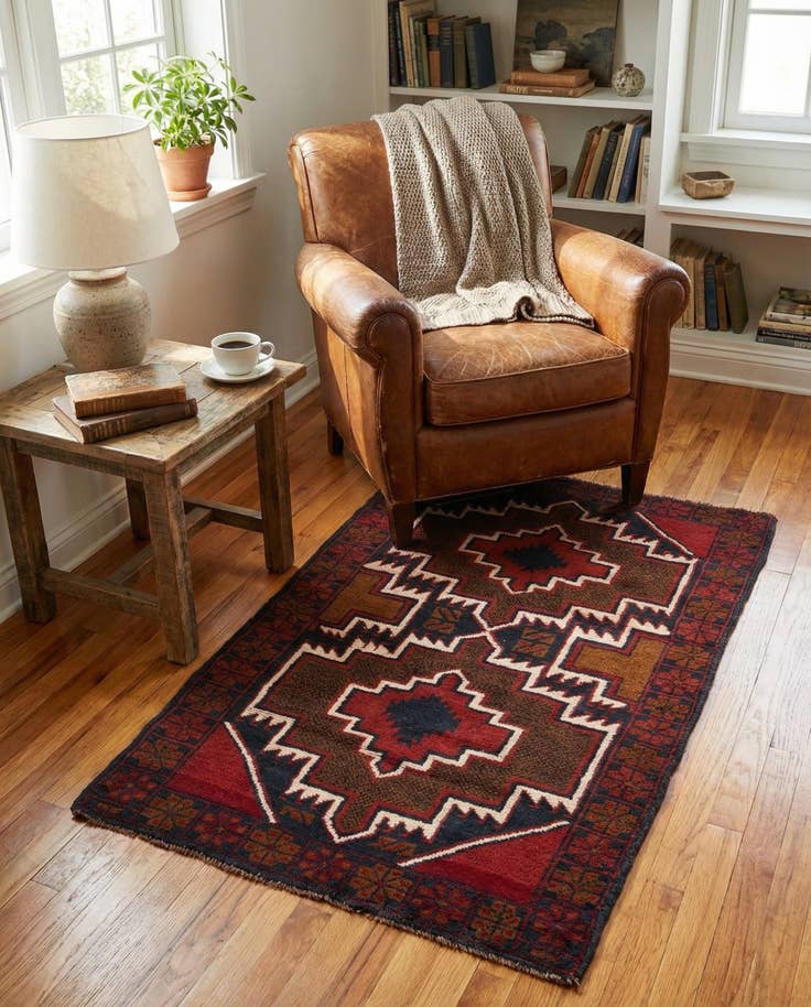 Detail image of 2' 10 x 4' 5 Hand Knotted Balouch Persian Wool Rug