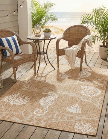 4' x 6' Easy-Clean Coastal Indoor / Outdoor Rug
