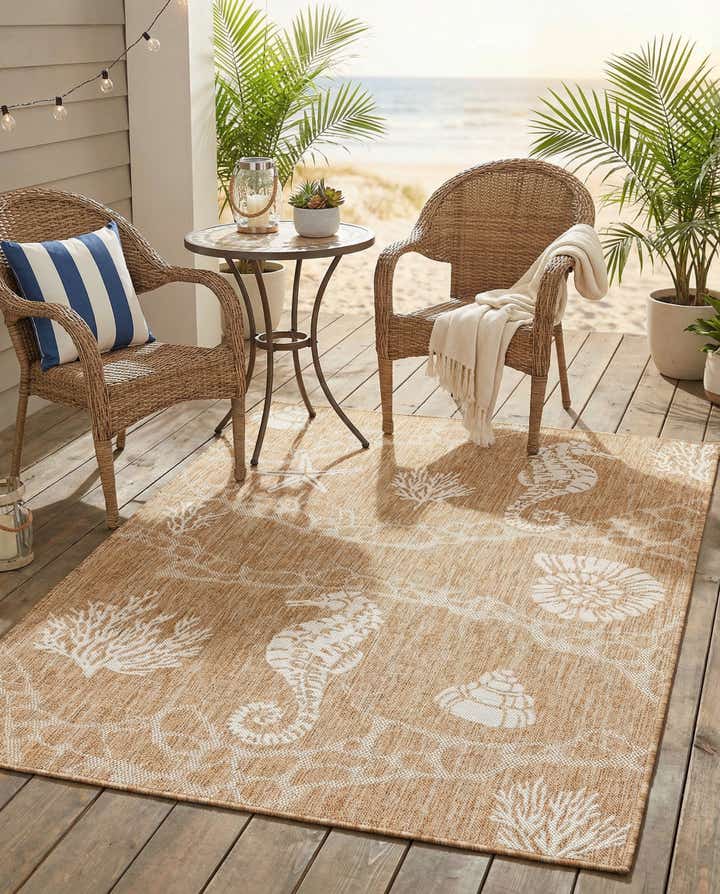 4' x 6' Easy-Clean Coastal Indoor / Outdoor Rug