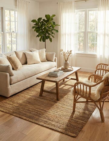 5' 1 x 8' Hand Woven Palm Beach Jute Rug