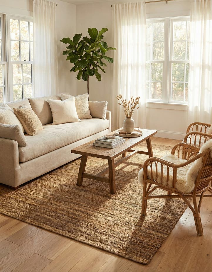 5' 1 x 8' Hand Woven Palm Beach Jute Rug