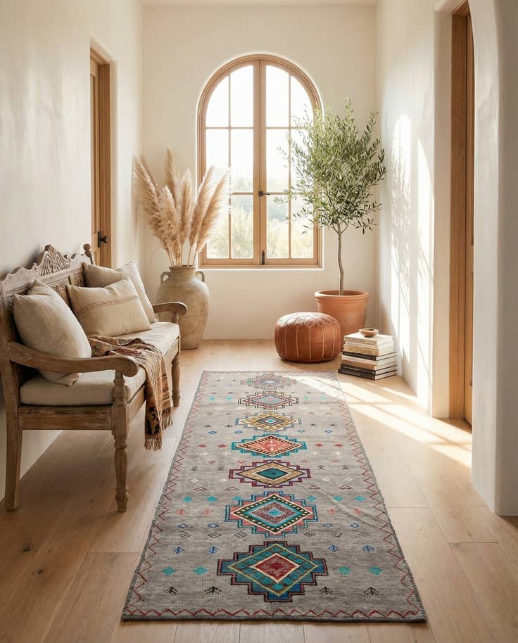 Detail image of 5' 2 x 15' Hand Knotted Moroccan Wool Runner Rug