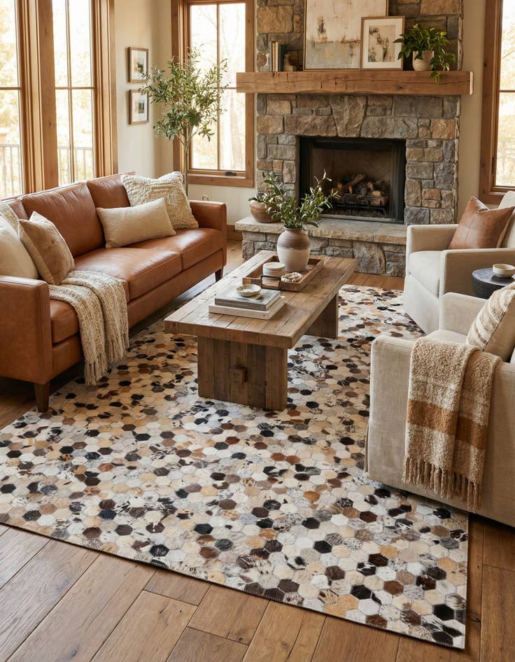 Detail image of  5' 1 x 7' 10 Cowhide Rug